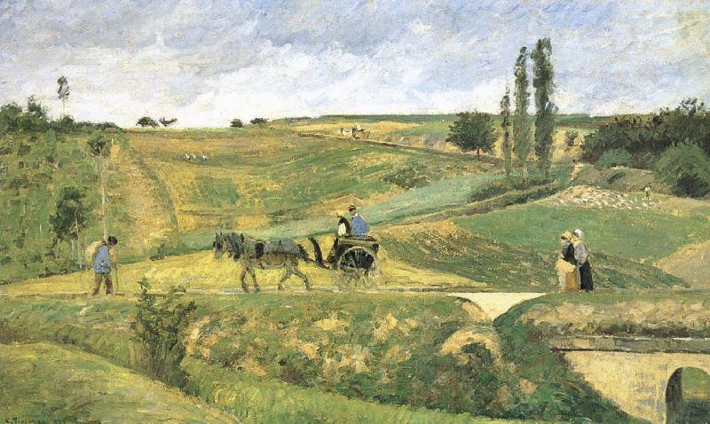 Camille Pissarro Pang plans scenery Schwarz oil painting image